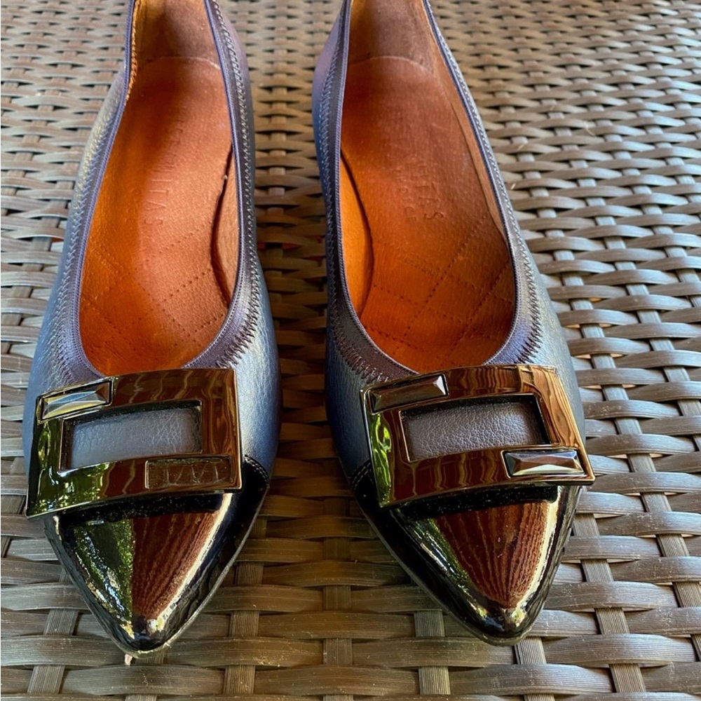 Hispanitas Leather Pointed Toe Heels SIZE 38.5